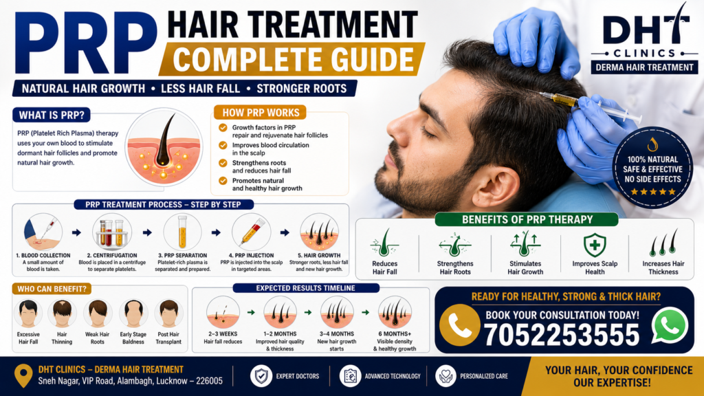 PRP Hair Treatment in Lucknow – Complete Guide to Hair Regrowth, Hair Fall Control & Scalp Health