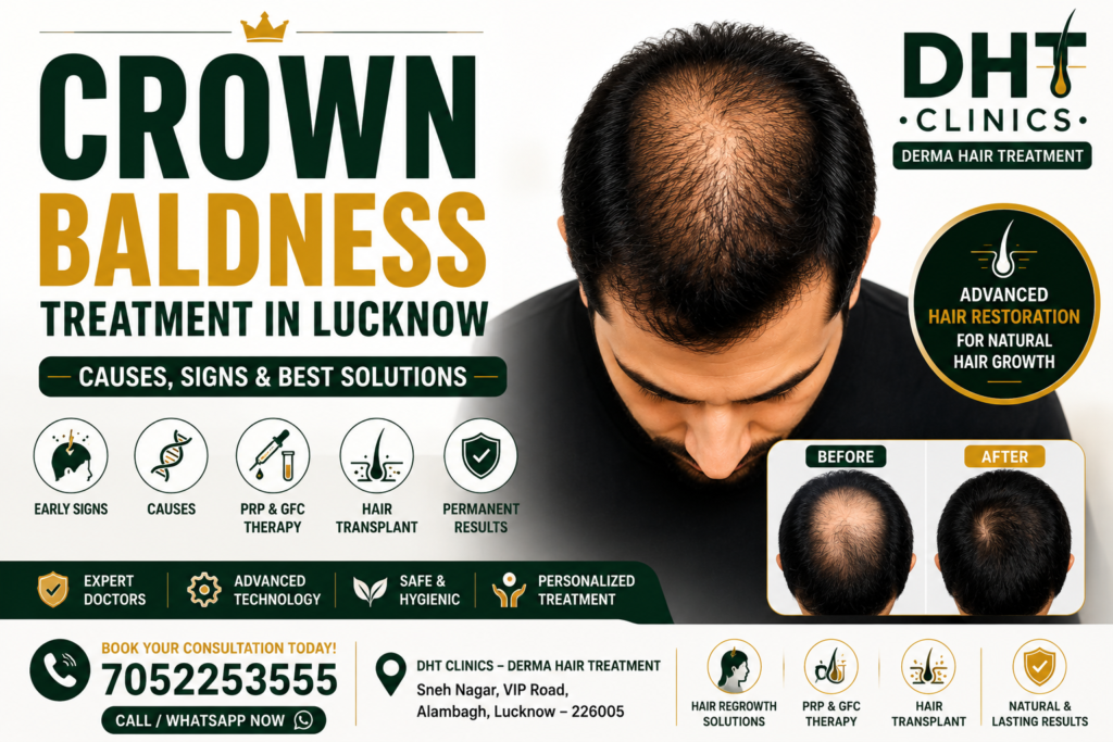 Crown Baldness Treatment in Lucknow – Causes, Early Signs & Best Hair Regrowth Solutions