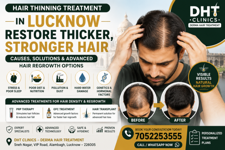 Hair Thinning Treatment in Lucknow – Causes, Early Signs & Advanced Hair Regrowth Solutions