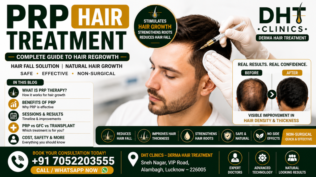 PRP Hair Treatment in Lucknow – Complete Guide to Hair Regrowth, Benefits & Hair Fall Recovery