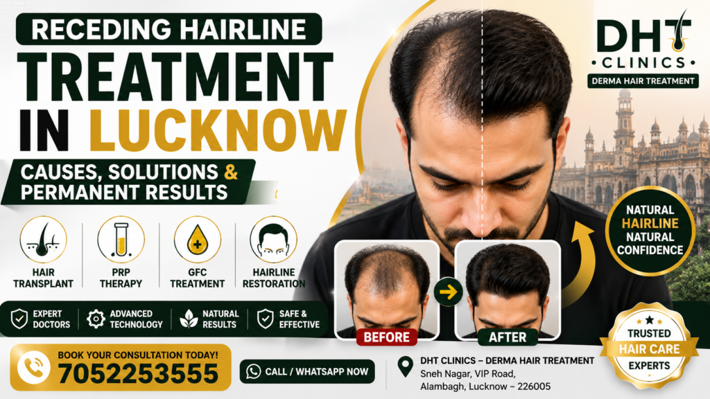 Receding Hairline Treatment in Lucknow – Early Signs, Causes & Best Permanent Solutions